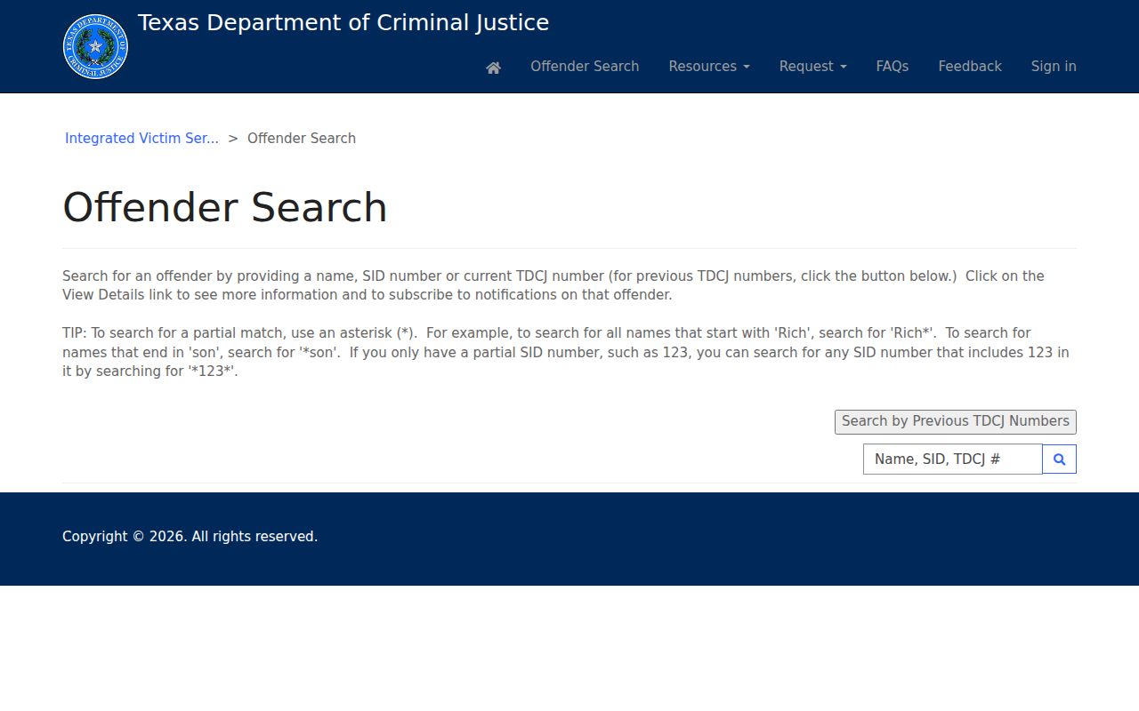 Georgetown residents directory Texas TDCJ offender search interface