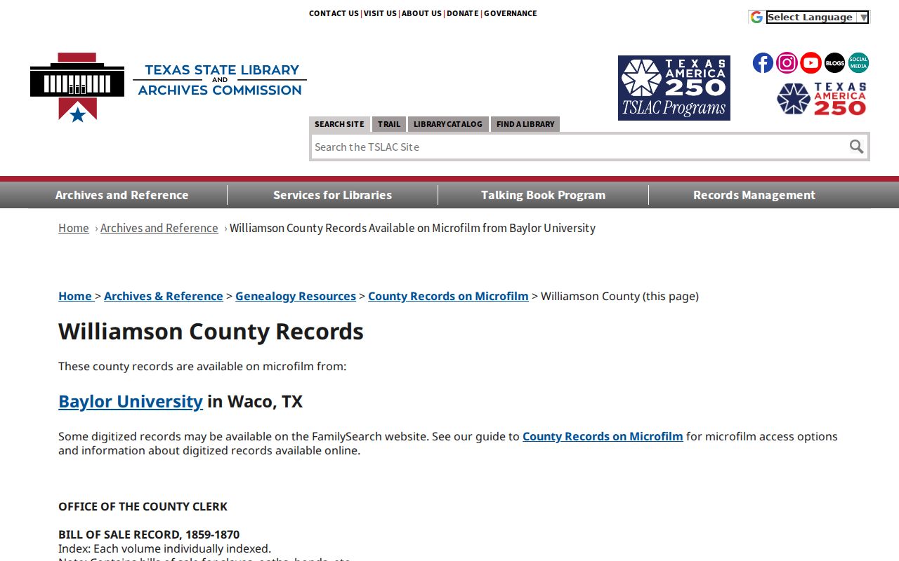 Georgetown previous residents house-history research in Williamson County archival records